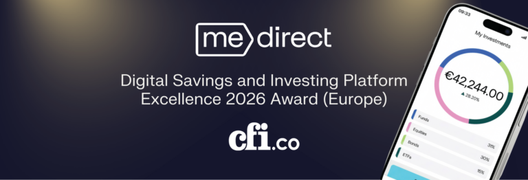 MeDirect Group has won the Digital Savings and Investing Platform Excellence Award 2026 (Europe). This award, presented by Capital Finance International (CFI.co),