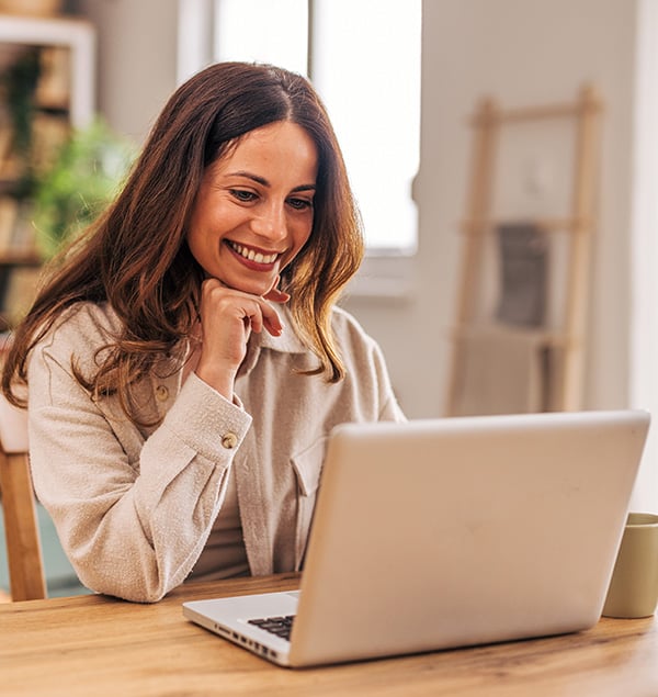 Lady using laptop