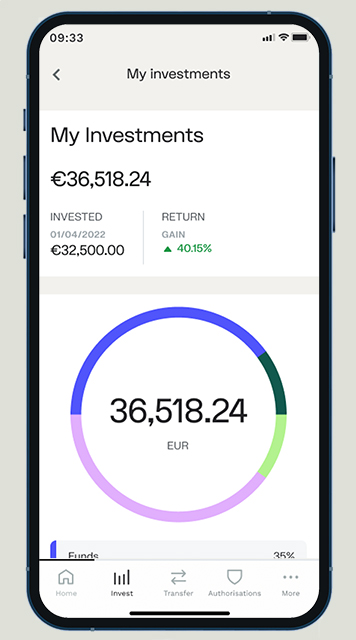 mobile app screenshot investments